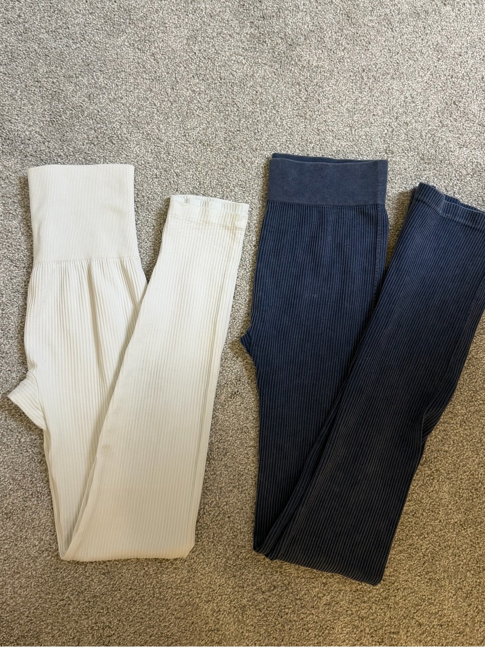 Ribbed High-Waist Women’s Jeans Leggings — 2 pieces